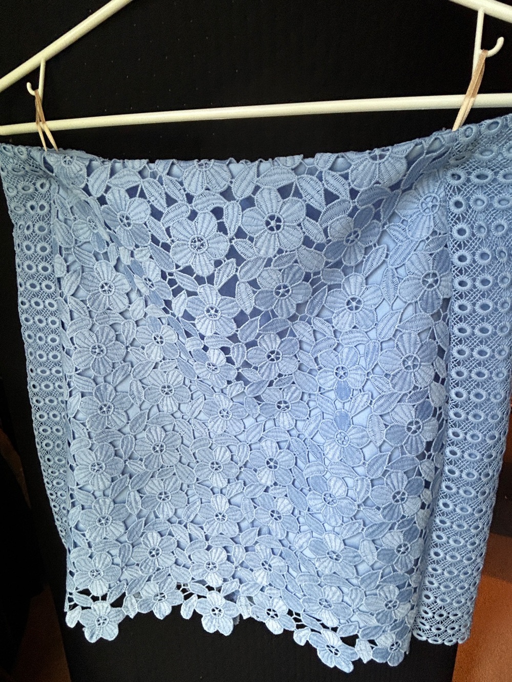 Milly Light Blue Floral Lace Mini Skirt